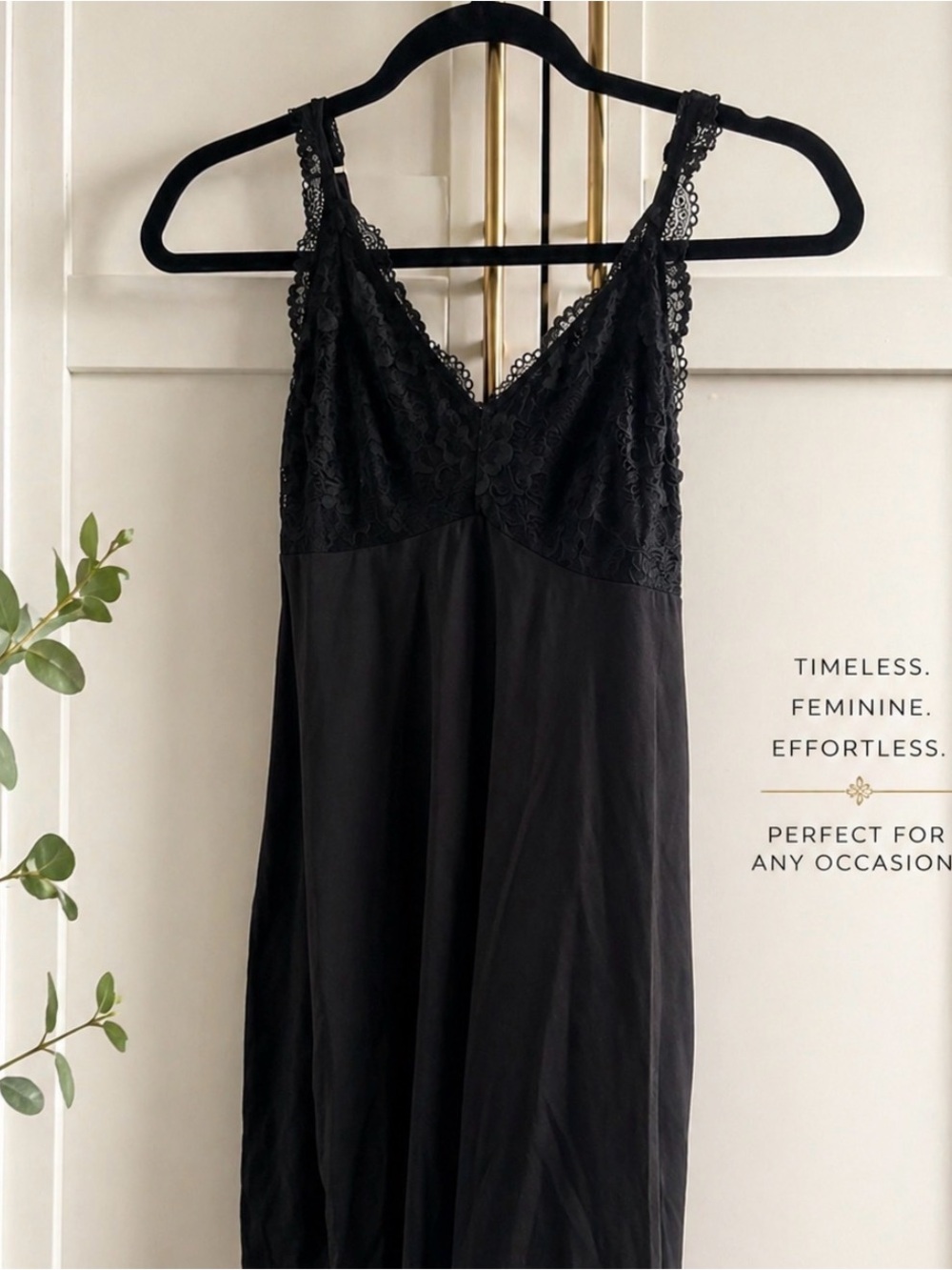 Black Lace Slip Dress – Flora Nikrooz (Size S)